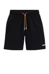 BOSS Mens Tune Logo swim shorts with side stripes and logo