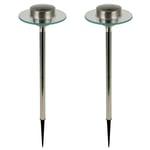 2x 55 X 15cm Solar Powered Garden Led Outdoor Bright Lights Garden Pathway Spike