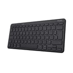 Trust Lyra Clavier sans Fil Bluetooth, AZERTY Français, 85% Plastique Recyclé, Mini Clavier Rechargeable Multi-appareils pour PC, Ordinateur Portable, Mac, Tablet, iPad, Android, iOS - Noir