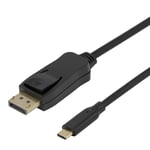 DELTACO USB-C - DP 1.4 cable, BiDirectional, 1m, black