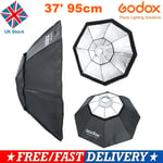 Godox Top Octagon Softbox 37' 95cm Bowens Mount For Studio Strobe Flash Light UK