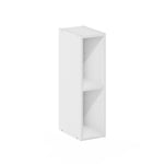 Furinno Fulda Bibliothèque avec Étagère de Rangement Peu Encombrante à 2 Niveaux, Largeur 15 cm, Blanc