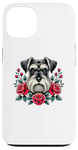 iPhone 13 Roses Flowers Miniature Schnauzer Schnauzers Case