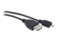 Lanberg - Usb-Adapter - Usb (Hun) Til Micro-Usb Type B (Han) - Usb 2.0 - 15 Cm - Sort - Oem