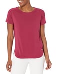 Amazon Essentials Women's Studio Relaxed-Fit Lightweight Crew Neck T-Shirt (Available in Plus Size), Ruby Red, S