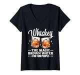 Womens Whiskey The Magic Brown Water For Fun People V-Neck T-Shirt