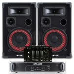 Pair 8" DJ Disco Party Speakers PA Amplifier and Mixer System 500W SSC2337
