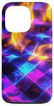 Coque pour iPhone 13 Pro Art abstrait psychédélique bleu électrique futuriste