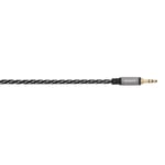 Avinity Câble audio, Jack 3,5 mm/con. mâle, stéréo, textile, doré, 3,0 m