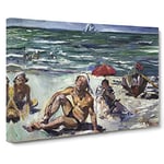 The Beaches Of Forte Del Marmi By Lovis Corinth Classic Painting Canvas Wall Art Print Ready to Hang, Framed Picture for Living Room Bedroom Home Office Décor, 24x16 Inch (60x40 cm)