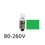 Grön LED signallampa T9x26 5lm E10 0,4W 80-260V