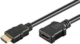 goobay 61306 Câble d'extension HDMI haute vitesse avec Ethernet (4K@60Hz), câble HDMI mâle à femelle, rallonge HDMI UHD pour PS5/Xbox/ordinateur portable/moniteur, etc. 0,5 m