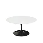 Knoll - Saarinen Low Round Table For Outdoor, H: 38 cm, Ø 91 cm, Svart underrede - Soffbord utomhus - Eero Saarinen - Vit - Metall/Plast