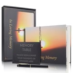 Funeral Guest Book,88 Pages Funeral Memory Book with Gold Engraving,Table Card Sign and Pen for Condolence Book, Memorial Guestbook,Celebration of Life Memorial Service