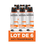 L'Oréal Men Expert Hydra Energetic Déodorant Spray Anti-Transpirant Extreme Sport - Lot de 6 x 150ml