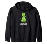 I Love You So Very Dinosaur T-Rex Dinosaur Valentine's Day Zip Hoodie