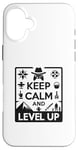 Coque pour iPhone 16 Plus Keep Calm and Level Up Gamer pour les joueurs amusants