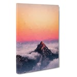 Big Box Art The Top of Matterhorn Mountain in Abstract Canvas Wall Art Framed Picture Print, 30 x 20 Inch (76 x 50 cm), Lavender, Pink, Lavender, Blue