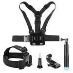 CNYO® SHOOT Pour GoPro Accessoires Set Selfie Bâton Tête Chest Strap Mount Pour Gopro Hero 5 4 Session Xiaomi Yi 4 K SJCAM Eken h9 Caméra