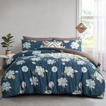 RUIKASI King Duvet Cover Set - Bedding Kingsize Bed Set Printed Patterned with Pair of Pillowcases, Soft Microfiber Quilt Cover with Zipper Closure