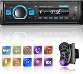 Autoradio Dab 1 Din avec Bluetooth 5.0 / EQ Audio/Appel Bluetooth/Radio FM/Charge USB/éclairage des Boutons/Port Carte TF SD/AUX-in,autoradio Single din + télécommande SWC(Q454)