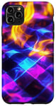 Coque pour iPhone 11 Pro Max Art abstrait psychédélique bleu électrique futuriste