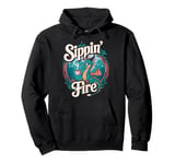 Sippin’ Fire Cute Dragon Tea Lover Pullover Hoodie