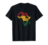 African Map Black History Month Celebration Culture Elephant T-Shirt