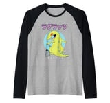 Rugrats Iconic Famous Reptar Vintage Kanji Big Chest Logo Raglan Baseball Tee