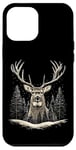 Coque pour iPhone 12 Pro Max Majestic Deer Wildlife Scène d'hiver en plein air Doe Deer Buck