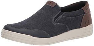 Nunn Bush Homme Kore City Walk Canvas MOC Toe Slip-on Chaussure de Gymnastique, Bleu foncé, 44.5 EU