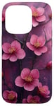 Coque pour iPhone 14 Pro Fleur de cerisier japonais Fleur Violet