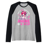 Just a Girl Who Loves Anime and K-Pop Anime Merch Japanese Raglan Baseball Tee