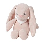 Nattou Mini-Peluche en polyester, Pomme le Lapin, Hochet intégré, Env. 20 cm, Alice et Pomme, Rose poudré