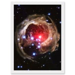 Hubble Space Telescope Image Light Echo Illuminates Dust Spiral Around Red Supergiant Star V838 Monocerotis Explosion Art Print Framed Poster Wall Dec