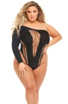 Dollar Sign Bodysuit Black Queen Size