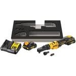 Clé à cliquet Dewalt xr 12V Brushless - Batteries 2 x 3.0Ah - Têtes interchangeables 1/4', 3/8' et porte-embout hexagonal 1/4' - DCF500L2G-QW