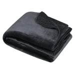 STOF - Plaid - Taille 180x220 cm - 100% Polyester - Couleur Anthracite - Modèle Michigan - Couverture - Doux Chaud Confortable, uni