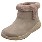 Skechers On The Go Stellar Waterproof Womens Casual Boots in Dark Taupe - 8 UK