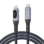 Câble Usb 4 Avec Écran Led,Pour Vidéo 8K,Transfert De Données 40Gbit/S,Câble De Chargement Usb C Vers Usb C 240W,Pour Lphone16,Macbook,Moniteur Thunderbolt 4,Stations D'Accueil(1 M[YIN145168]