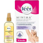 [Ref:3059943028456] VEET Huile Miraculeuse + Bandes de Cire Froide Minima