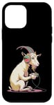 Coque pour iPhone 12 mini Costume de chèvre en peluche pour enfants Casque de jeu vidéo