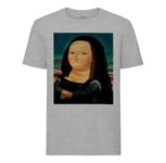 T-Shirt Homme Col Rond Mona Lisa La Joconde Fernando Botero Peinture Portrait Grosse Dame