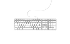 Mobility Lab Clavier allemand QWERTZ filaire pour Mac – blanc et argenté