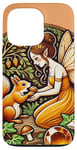 Coque pour iPhone 13 Pro Illustration fée avec son ami écureuil amoureux de la nature