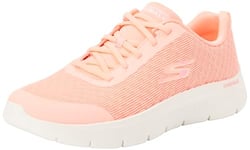 Skechers Femme GO Walk Flex Viva, Bordure Textile Rose Vif, 38.5 EU