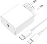 Chargeur Rapide Usb C 20 W Avec Cable 3 Ft C Vers Lightning[Certifie Mfi]Pd Adaptateur Compatible Pour Iphone 14/14 Plus/14 Pro/14 Pro Max/13/12/11/8/Xs/Xr/X,Airpods