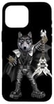 Coque pour iPhone 16 Pro Max Heavy Metal Wolf avec guitare électrique