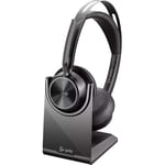 Poly - Voyager Focus 2 UC USB-C Headset with Stand (Plantronics) - Bluetooth Dual-Ear (Stereo) Headset with Boom Mic - USB-C PC/Mac Compatible - Active Noise Canceling - Works with Teams, Zoom & more