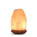 Lampe USB en Cristal de Sel d'Himalaya Rock - 100% Authentique Cristal de Sel d'Himalaya Naturel - Sculpté à la Main – Base en Bois – Câble Alimentation USB fourni - Environ 500g - Zen’Light